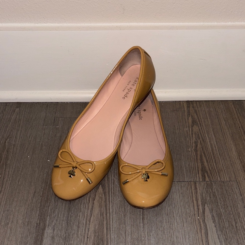 Kate Spade Camel Patent Leather Ballet Flats